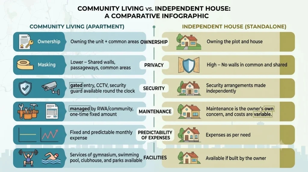 Living in Community Vs Buying an Independent House